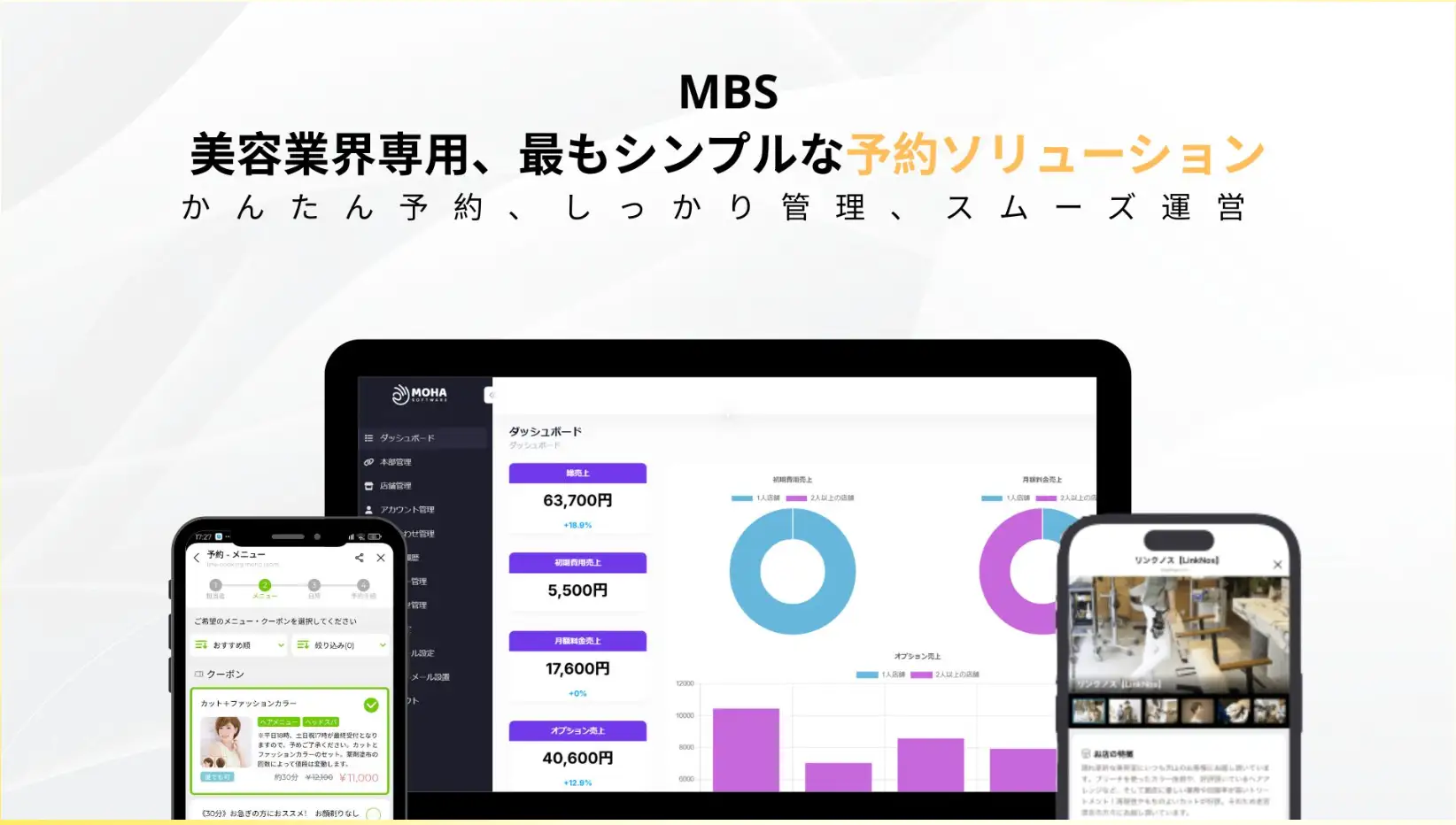 「美容業界向け、最もシンプルな予約ソリューション『予約管理システム MOHA Booking System（以下、MBS）』を正式リリースいたしました。